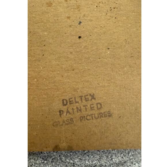 Deltex Reverse Painted Pair of Vintage Glass Pictures Winter Scene Silhouettes - Picture 14 of 14